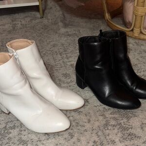 Stylish Women's Black and White Ankle Boots (2 for 1)